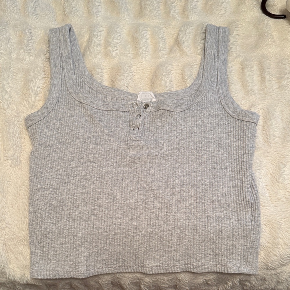 Cotton On Light Gray Ribbed Tank Top